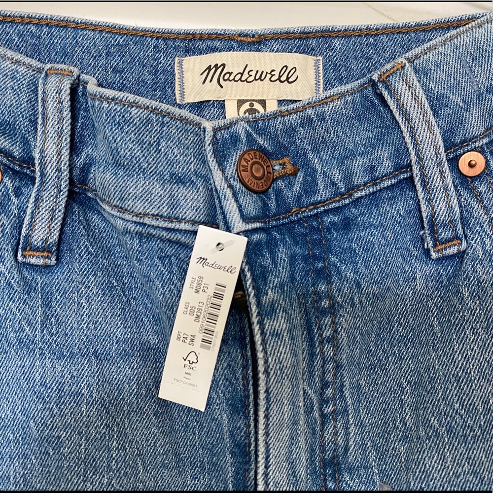 NWT Madewell Petite Relaxed Wide Leg Jeans in Springtide Wash (W 31P)